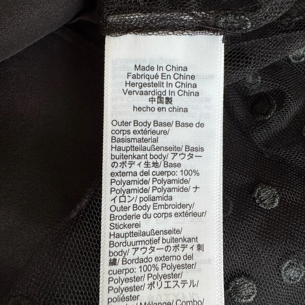 NWT black sheer J.Crew blouse with crepe under Cami cuffed sleeves - Picture 5 of 7